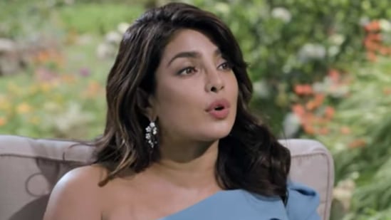 Priyanka Chopra during an interview with Oprah Winfrey.