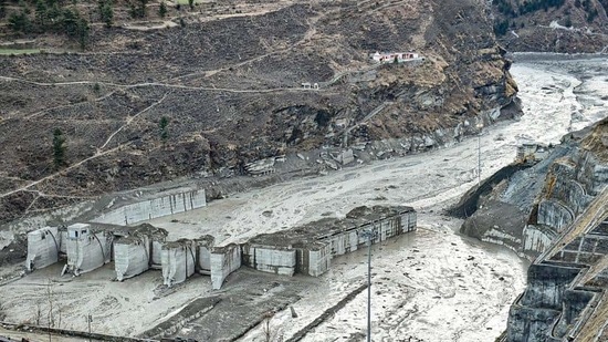 The projects at Tapovan Vishnugad (520 MW) on Dhauliganga river which was completely destroyed in the February 7 glacier breach (PTI)