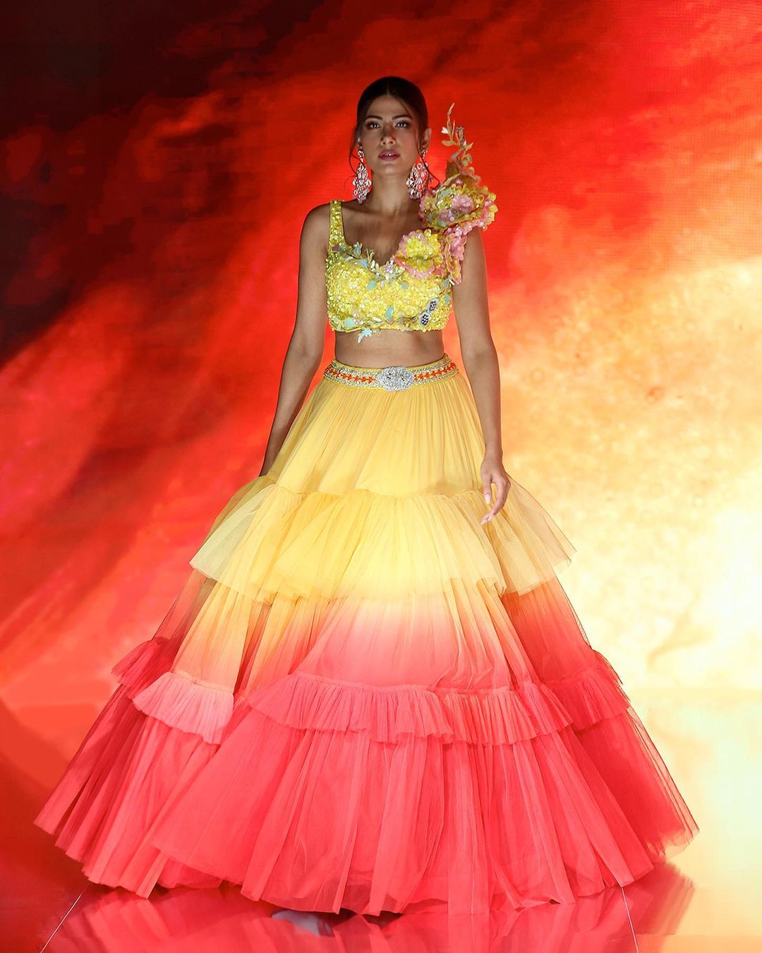 An ombre tulle concoction by Suneet Varma at FDCI x Lakme Fashion Week (Photo: Instagram/FDCI) An ombre tulle concoction by Suneet Varma at FDCI x Lakme Fashion Week (Photo: Instagram/FDCI)