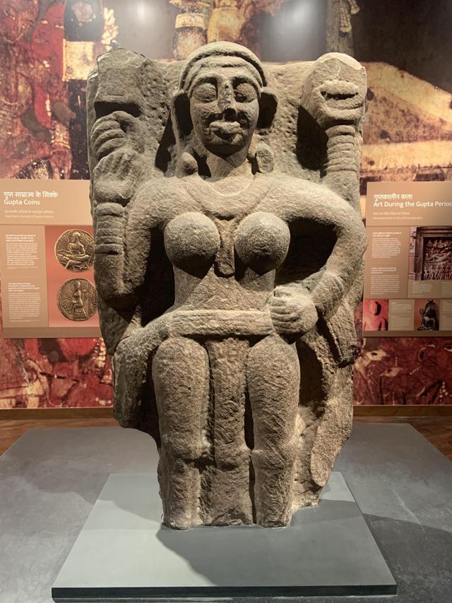 This 7th century stone sculpture of a four-armed goddess is part of the exhibition. (Bihar Museum) This 7th century stone sculpture of a four-armed goddess is part of the exhibition. (Bihar Museum)