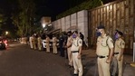 High security outside Antlia at Altamont road after a car laden with gelatin sticks has been found abandoned near Mukesh Ambani's Antilia residence in Mumbai on Thursday. (ANI Photo) High security outside Antlia at Altamont road after a car laden with gelatin sticks has been found abandoned near Mukesh Ambani's Antilia residence in Mumbai on Thursday. (ANI Photo)