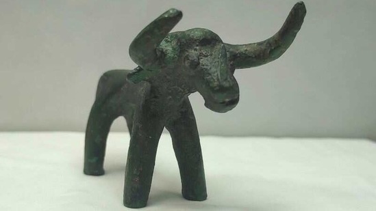 This 2,500-year-old bronze bull idol that was unearthed at the archaeological site of Olympia. (via REUTERS)