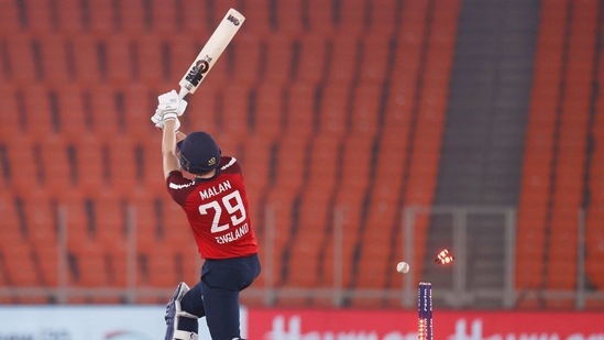 England's Dawid Malan is bowled out by India's Shardul Thakur  (REUTERS)