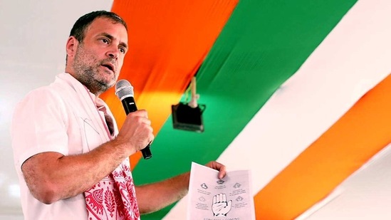 Congress leader Rahul Gandhi interacts with college students at Lahowa in Dibrugarh. (ANI Photo) Congress leader Rahul Gandhi interacts with college students at Lahowa in Dibrugarh. (ANI Photo)