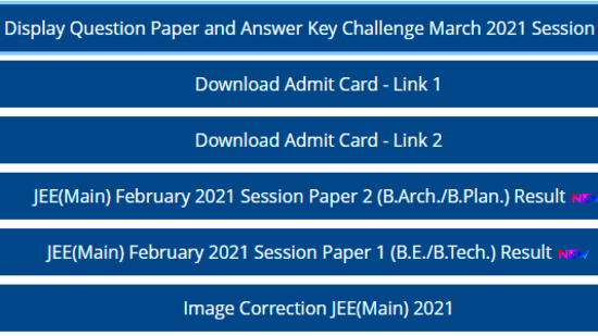 JEE Main answer key: Candidates who have appeared in exam can check the answer keys of the JEE Main 2021 exam by visiting jeemain.nta.nic.in.( jeemain.nta.nic.in)