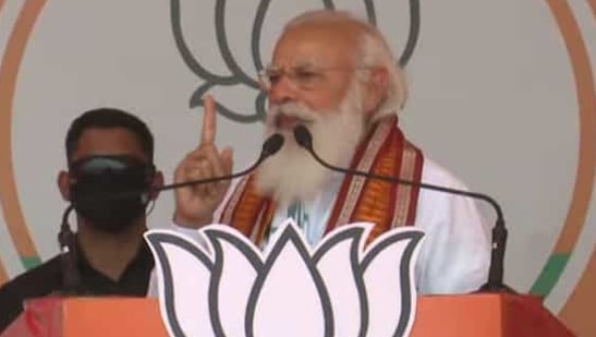 PM Modi addresses a rally in Assam's Chabua(Screengrab)