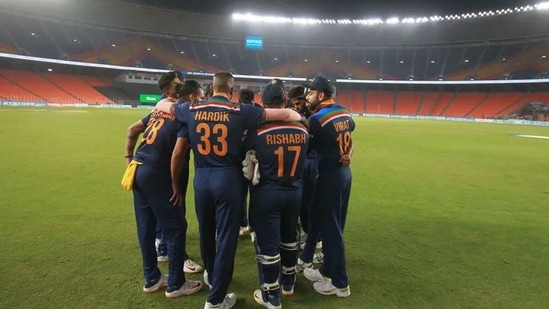 The Indian team in a huddle. (BCCI) The Indian team in a huddle. (BCCI)