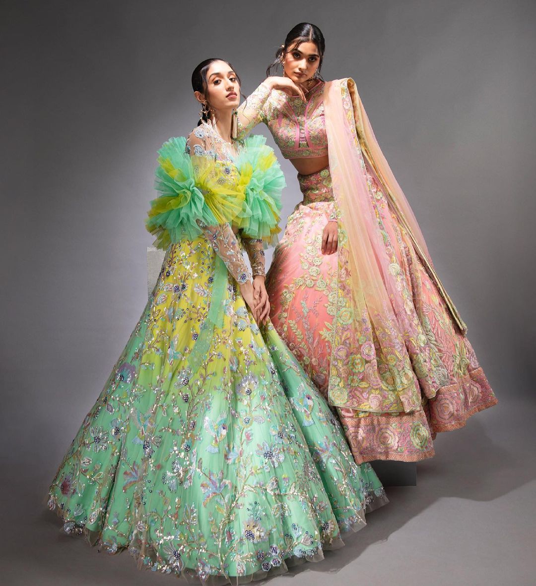 Models wearing pieces from Suneet Varma's newest collection. (Instagram) Models wearing pieces from Suneet Varma's newest collection. (Instagram)