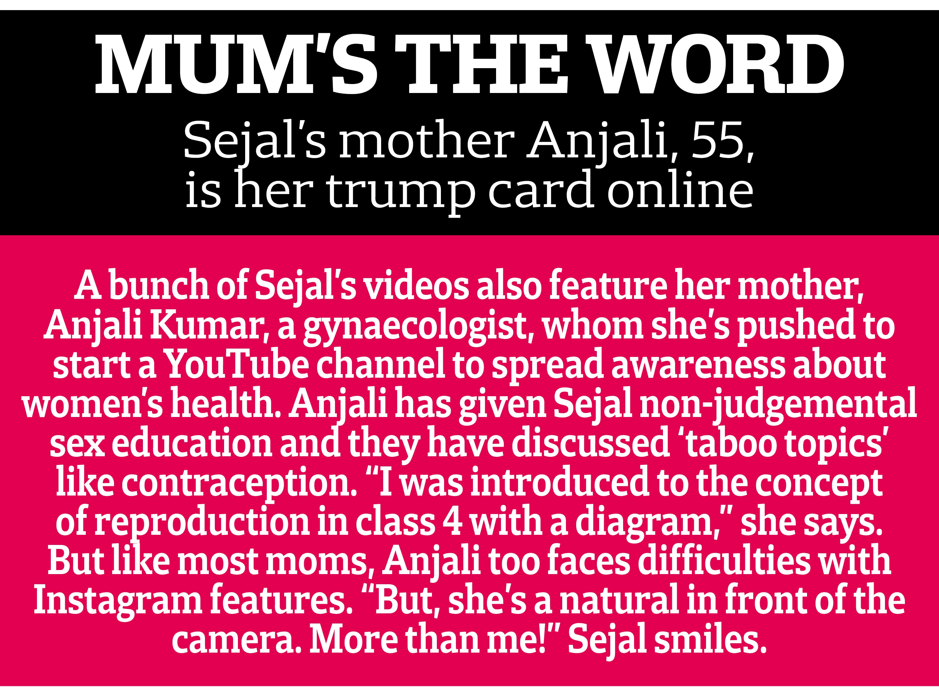 Sejal and her mother Anjali have featured in many video together Sejal and her mother Anjali have featured in many video together