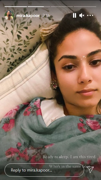 Mira Rajput shared a picture of herself on Instagram story dressed in Indian attire. (Instagram/mira.kapoor)