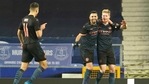 Manchester City's Kevin De Bruyne, right, celebrates after scoring his side's second goal during the English FA Cup sixth round soccer match between Everton and Manchester City at Goodison Park in Liverpool, England, Saturday, March 20, 2021. (AP Photo/Jon Super, Pool)(AP) Manchester City's Kevin De Bruyne, right, celebrates after scoring his side's second goal during the English FA Cup sixth round soccer match between Everton and Manchester City at Goodison Park in Liverpool, England, Saturday, March 20, 2021. (AP Photo/Jon Super, Pool)(AP)
