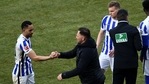 Hertha Berlin's Hungarian head coach Pal Dardai (2L) speaks with Hertha Berlin's Brazilian forward Matheus Cunha (L) during substitution during the German first division Bundesliga football match between Hertha Berlin and Bayer Leverkusen in Berlin on March 21, 2021. - Hertha Berlin won the match 3-0. (Photo by ANNEGRET HILSE / POOL / AFP) / DFL REGULATIONS PROHIBIT ANY USE OF PHOTOGRAPHS AS IMAGE SEQUENCES AND/OR QUASI-VIDEO(AFP) Hertha Berlin's Hungarian head coach Pal Dardai (2L) speaks with Hertha Berlin's Brazilian forward Matheus Cunha (L) during substitution during the German first division Bundesliga football match between Hertha Berlin and Bayer Leverkusen in Berlin on March 21, 2021. - Hertha Berlin won the match 3-0. (Photo by ANNEGRET HILSE / POOL / AFP) / DFL REGULATIONS PROHIBIT ANY USE OF PHOTOGRAPHS AS IMAGE SEQUENCES AND/OR QUASI-VIDEO(AFP)