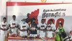 BJP's CT Ravi releasing the '100 reasons to reject DMK' document.(Twitter/@CTRavi_BJP) BJP's CT Ravi releasing the '100 reasons to reject DMK' document.(Twitter/@CTRavi_BJP)