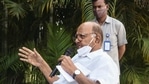 Sharad Pawar also met politicians from coalition partners Shiv Sena and Congress on Sunday to explain the NCP decision to back Deshmukh(PTI Photo)(PTI) Sharad Pawar also met politicians from coalition partners Shiv Sena and Congress on Sunday to explain the NCP decision to back Deshmukh(PTI Photo)(PTI)