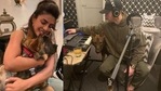 Nick Jonas has shared a picture with Gino joining him at work. 
