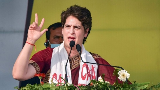 Priyanka Gandhi, who visited a tea garden in the state on March 2, asked the Prime Minister if he had visited any (PTI Photo)(PTI) Priyanka Gandhi, who visited a tea garden in the state on March 2, asked the Prime Minister if he had visited any (PTI Photo)(PTI)