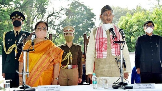 Tirath Singh Rawat said faith in God will overcome the fear of the Covid-19. (ANI Photo) Tirath Singh Rawat said faith in God will overcome the fear of the Covid-19. (ANI Photo)