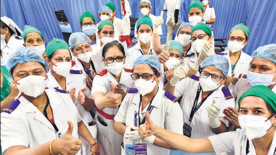In the peak of fight against Covid-19 last year, Maharashtra had requested for nurses to be brought down from Kerala to help in state hospitals. (HT FILE) In the peak of fight against Covid-19 last year, Maharashtra had requested for nurses to be brought down from Kerala to help in state hospitals. (HT FILE)