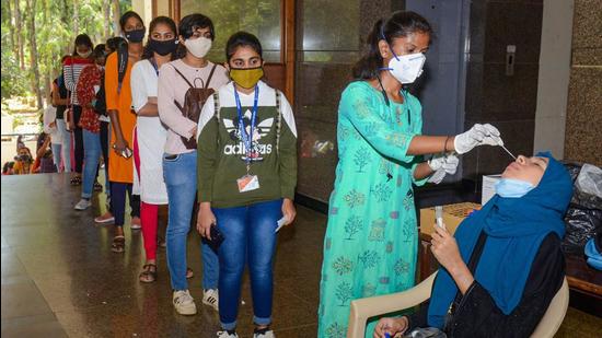 Several localities in Bengaluru like Bellandur, Shanthala Nagar, HSR Layout among others have shown a sharp spike in Covid-19 cases in recent weeks. (PTI PHOTO.)