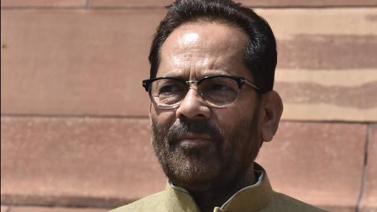 Union minister of minority affairs Mukhtar Abbas Naqvi presented the latest figures of minorities in higher studies in Parliament. (Mohd Zakir/HT PHOTO) Union minister of minority affairs Mukhtar Abbas Naqvi presented the latest figures of minorities in higher studies in Parliament. (Mohd Zakir/HT PHOTO)