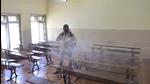 Bengaluru: An MCD worker sprays disinfectant inside a classroom at Maharani College of Arts and Science. (PTI) Bengaluru: An MCD worker sprays disinfectant inside a classroom at Maharani College of Arts and Science. (PTI)