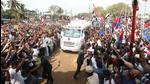 Stalin arrives for this rally in Thoothukudi on Monday. (Photo: DMK) Stalin arrives for this rally in Thoothukudi on Monday. (Photo: DMK)