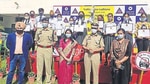 Rakesh Aggarwal, commissioner of police, Deepak Pareekh, joint CP, city, Somya Mishra, DCP traffic, and crime against women presided over the felicitation function. Rakesh Aggarwal, commissioner of police, Deepak Pareekh, joint CP, city, Somya Mishra, DCP traffic, and crime against women presided over the felicitation function.