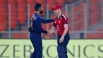 India's captain Virat Kohli, left, shakes hands with England's captain Eoin Morgan after India won the fifth Twenty20 cricket match between India and England at Narendra Modi Stadium in Ahmedabad.(AP) India's captain Virat Kohli, left, shakes hands with England's captain Eoin Morgan after India won the fifth Twenty20 cricket match between India and England at Narendra Modi Stadium in Ahmedabad.(AP)