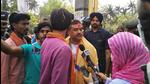 BJP leader Suvendu Adhikari at one of his roadshows in Amdabad, Nandigram in West Bengal. (HT PHOTO.)