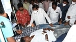 Telangana energy minister G Jagadeesh Reddy meeting the injured in Suryapet on Monday evening.(HT Photo) Telangana energy minister G Jagadeesh Reddy meeting the injured in Suryapet on Monday evening.(HT Photo)
