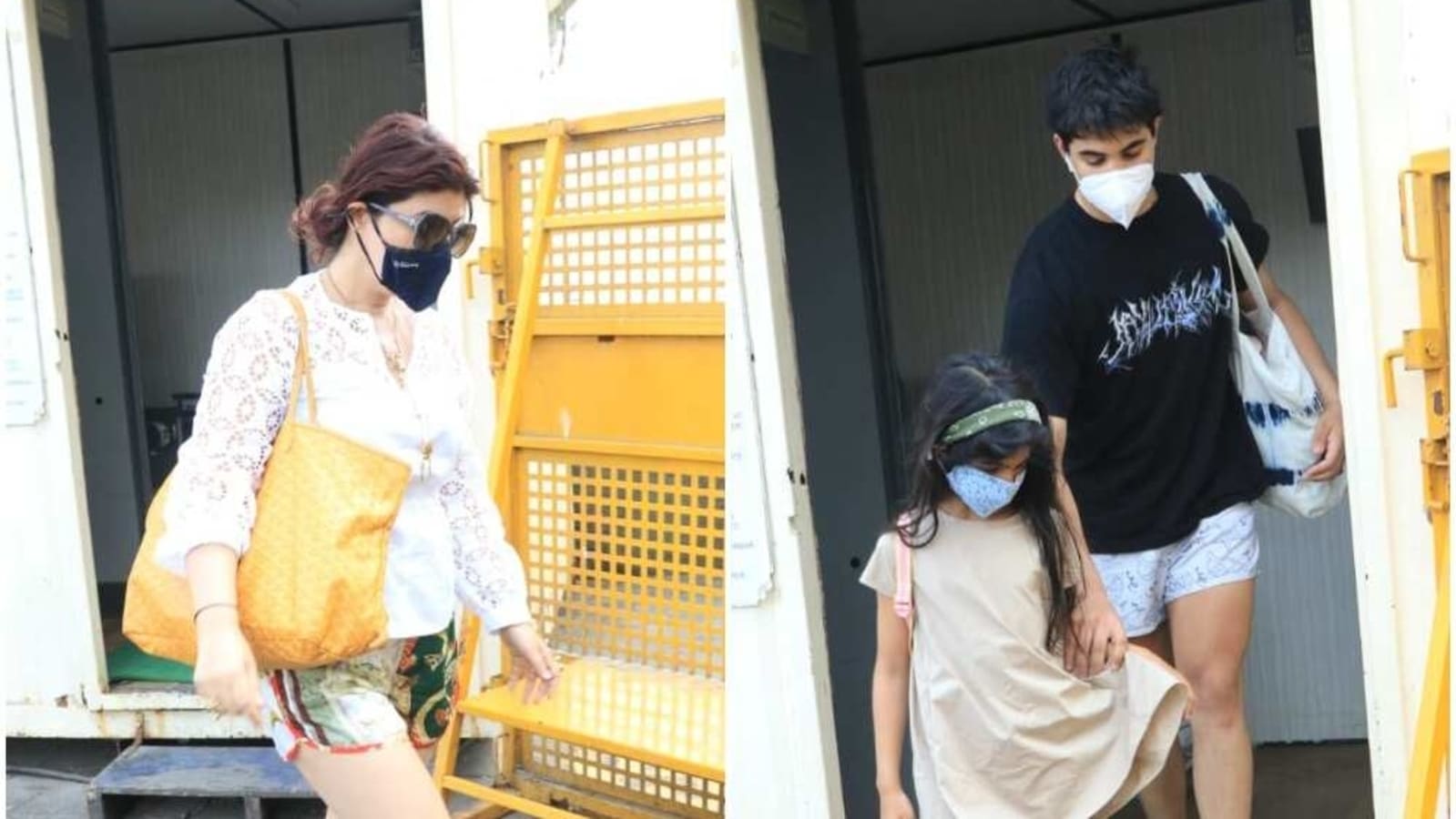 Akshay Kumar's son Aarav holds on to little sister Nitara's hand as Twinkle Khanna takes them out. See pics