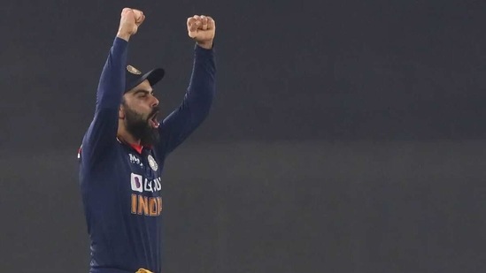 Virat Kohli celebrates a wicket. (BCCI) Virat Kohli celebrates a wicket. (BCCI)