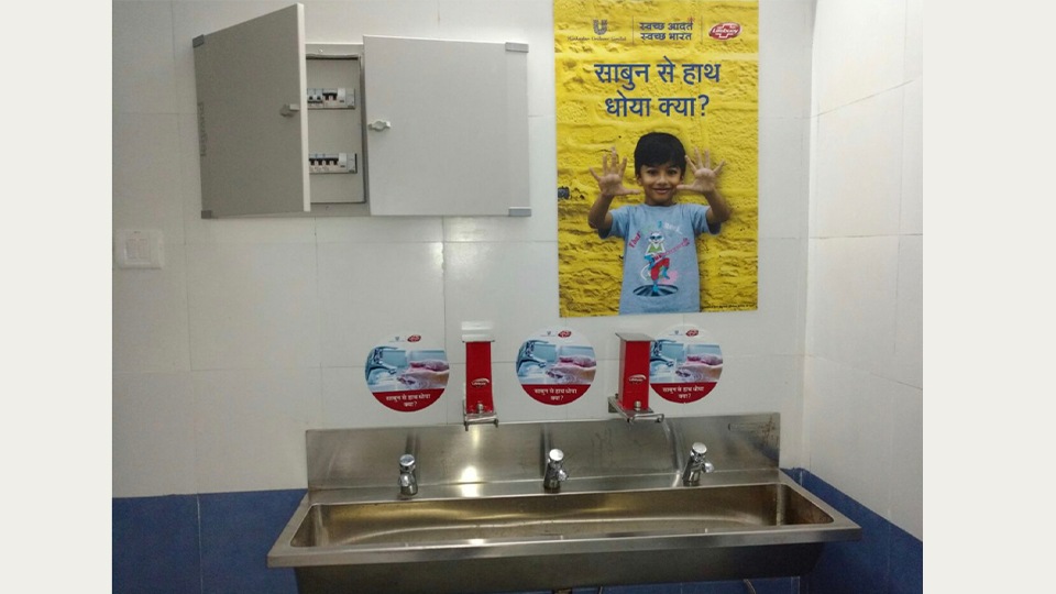 At the centres, soap is provided along with messages to encourage handwashing at the right times and in the right way.(HUL) At the centres, soap is provided along with messages to encourage handwashing at the right times and in the right way.(HUL)