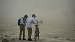 Students walk during a heavy dust storm at the Delhi-Ghazipur border, in New Delhi on Monday. (ANI Photo) Students walk during a heavy dust storm at the Delhi-Ghazipur border, in New Delhi on Monday. (ANI Photo)