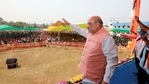 Union Home Minister and BJP leader Amit Shah addresses during a rally, ahead of West Bengal assembly polls at Gosaba in South 24 Parganas district, Tuesday, March 23, 2021. (PTI)