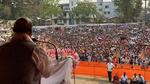 Union defence minister Rajnath Singh at a poll rally in Assam’s Lumding on Tuesday. (TWITTER/@rajnathsingh.) Union defence minister Rajnath Singh at a poll rally in Assam’s Lumding on Tuesday. (TWITTER/@rajnathsingh.)
