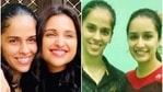 Shraddha Kapoor and Parineeti Chopra pose with Saina Nehwal. Shraddha Kapoor and Parineeti Chopra pose with Saina Nehwal.