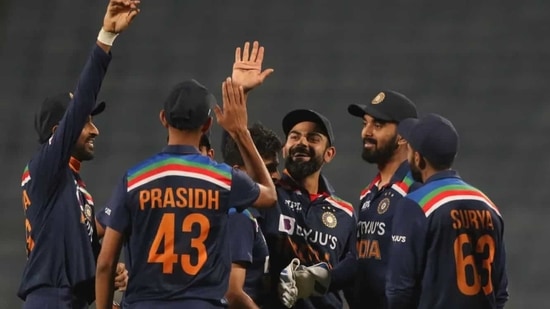 Virat Kohli celebrates with his teammates. (BCCI)