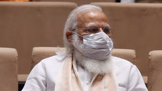New Delhi: Prime Minister Narendra Modi during the BJP Parliamentary party meeting, at Parliament in New Delhi, Tuesday, March 23, 2021. (PTI) New Delhi: Prime Minister Narendra Modi during the BJP Parliamentary party meeting, at Parliament in New Delhi, Tuesday, March 23, 2021. (PTI)