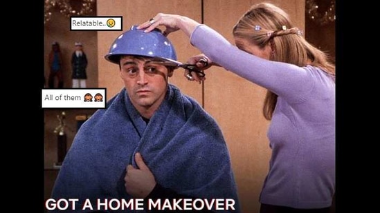 The image is a snap from the popular series F.R.I.E.N.D.S where Phoebe tries to give Joey a haircut.(Instagram/@Netflix_India) The image is a snap from the popular series F.R.I.E.N.D.S where Phoebe tries to give Joey a haircut.(Instagram/@Netflix_India)