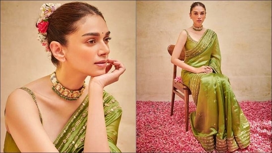 PYOS Digital Print Bollywood Actress Aditi Rao Hydari Designer Wear Printed  Saree, 6.3 m (with blouse piece) at Rs 574 in Surat