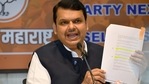BJP leader Devendra Fadnavis addresses a press conference in Mumbai on Tuesday.(PTI Photo) BJP leader Devendra Fadnavis addresses a press conference in Mumbai on Tuesday.(PTI Photo)