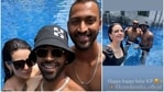 Natasa Stankovic and Hardik Pandya with his brother Krunal Pandya. Natasa Stankovic and Hardik Pandya with his brother Krunal Pandya.