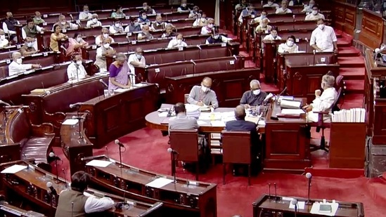 The government on Monday budgeted ₹1.75 lakh crore from stake sale in public sector companies and financial institutions, including two PSU banks and one insurance company, in 2021-22. (ANI Photo/RSTV) The government on Monday budgeted ₹1.75 lakh crore from stake sale in public sector companies and financial institutions, including two PSU banks and one insurance company, in 2021-22. (ANI Photo/RSTV)