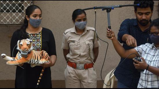 A media interaction on radio collars for leopards initiated in Sanjay Gandhi National Park (SGNP), in Borivali, (Satish Bate/HT Photo) A media interaction on radio collars for leopards initiated in Sanjay Gandhi National Park (SGNP), in Borivali, (Satish Bate/HT Photo)