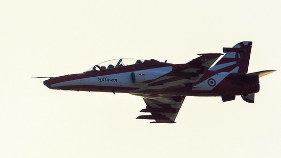 An Indian Air Force's jet aircraft performs during the 70th anniversary celebrations of the Sri Lankan Air Force, in Colombo on March 4, 2021. (AFP) An Indian Air Force's jet aircraft performs during the 70th anniversary celebrations of the Sri Lankan Air Force, in Colombo on March 4, 2021. (AFP)