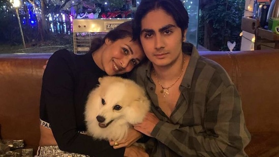 Malaika Arora with her son Arhaan Khan. Malaika Arora with her son Arhaan Khan.