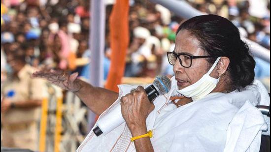 West Bengal CM Mamata Banerjee speaks during an election campaign rally, in Purulia district, on Tuesday, March 23. (PTI) West Bengal CM Mamata Banerjee speaks during an election campaign rally, in Purulia district, on Tuesday, March 23. (PTI)