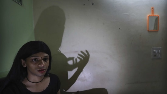 Tashi Singh, narrating her story in New Delhi on March 18. “The lockdown made me realize how to live life,” she told AP, at the rented apartment she shares with six other transwomen. “But I guess it was also a blessing in disguise.”(Manish Swarup)