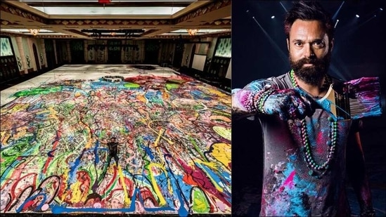 Artwork from world's largest canvas painting by British artist sells for $62 mm(Twitter/dubaitourism)